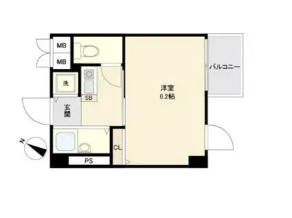 アイディ西小山(1K/2階)の間取り写真