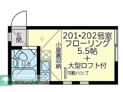 ユナイト東白楽コンパーニュの森(ワンルーム/2階)の間取り写真