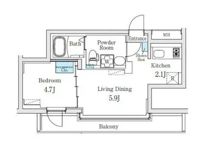 FIKA池袋(1LDK/5階)の間取り写真