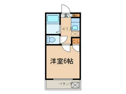 第二富士レイホ-ビル(1K/2階)の間取り写真