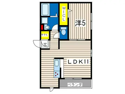 ポートヴィラ杉田VII(1LDK/1階)の間取り写真
