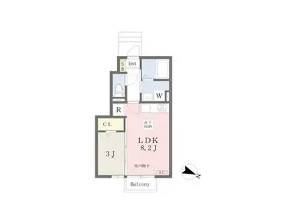 ＪＲ東北本線 郡山駅(福島) バス乗車時間：25分 最寄りバス停で下車 徒歩3分 2階建 築6年(1LDK/1階)の間取り写真