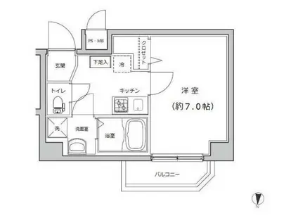 RISINGPLACE押上二番館(1K/3階)の間取り写真