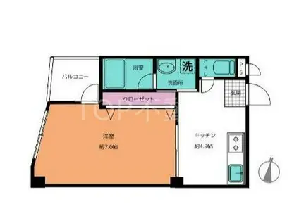 べんてん千葉(1DK/2階)の間取り写真