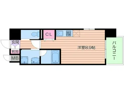 フェアリコートあびこ(ワンルーム/8階)の間取り写真