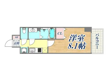 ワコーレヴィータ須磨海浜公園(1K/4階)の間取り写真