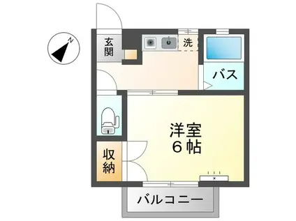 メゾン光(1K/2階)の間取り写真
