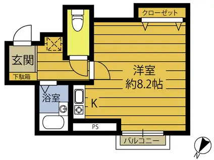 大分中島マンション(ワンルーム/1階)の間取り写真