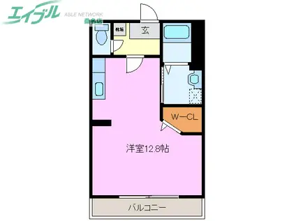 リバプール・J(ワンルーム/1階)の間取り写真