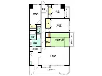 サンハウス小牧駅西(4LDK/4階)の間取り写真
