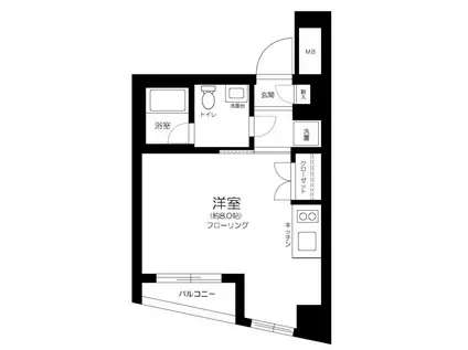 カスティーロ東十条(1K/3階)の間取り写真