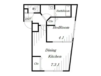 グランビルト幕張(1DK/1階)の間取り写真