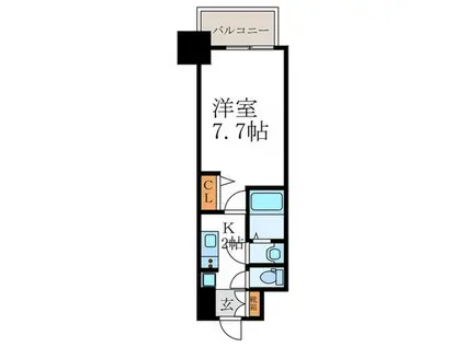 フォーリアライズ京都大将軍(1K/6階)の間取り写真