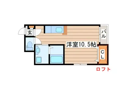 ペシュールA(ワンルーム/1階)の間取り写真