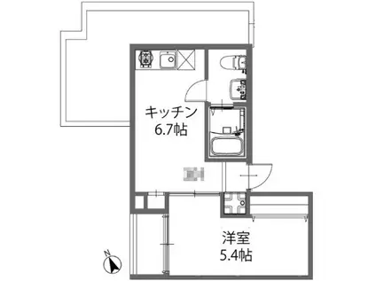 モダンアパートメント高田馬場(1DK/3階)の間取り写真