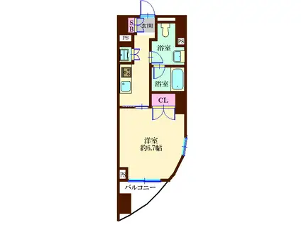 パシフィックコート中延(1K/3階)の間取り写真