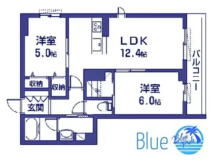 シャーメゾン湘南茅ヶ崎(2LDK/1階)の間取り写真