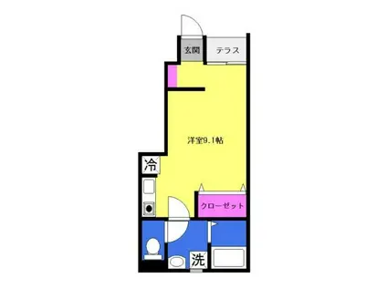 ルミエール(ワンルーム/1階)の間取り写真