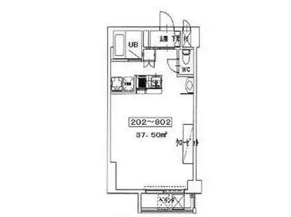 コリドールベイ(1K/5階)の間取り写真