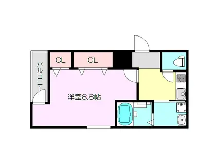 フジパレス豊里中央公園3番館(1K/1階)の間取り写真