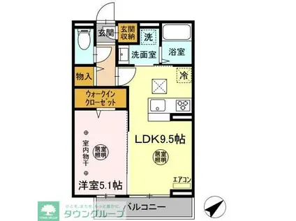 ボア・フォレット(1LDK/1階)の間取り写真