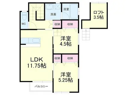 ラ・エトワール(2LDK/2階)の間取り写真
