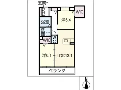 リゾルト本郷(2LDK/1階)の間取り写真