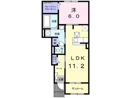 アーバンハイツA(1LDK/1階)の間取り写真