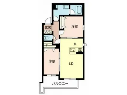 シャーメゾン 法善寺(2LDK/2階)の間取り写真