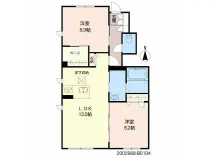 スリーゼIV(2LDK/1階)の間取り写真