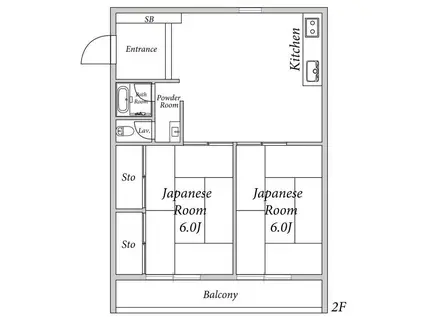 原コーポI(2LDK/2階)の間取り写真