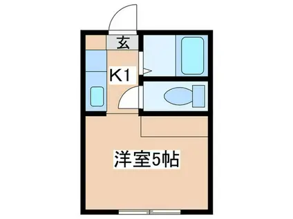 カルツールタマガワ(1K/2階)の間取り写真