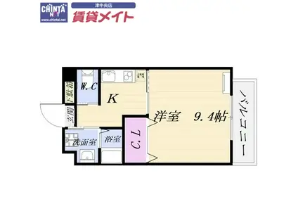 ルラシオン江戸橋(1K/5階)の間取り写真