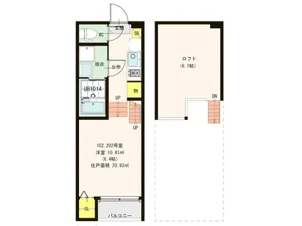 A DAY IN THE LIFE吉塚(1K/1階)の間取り写真