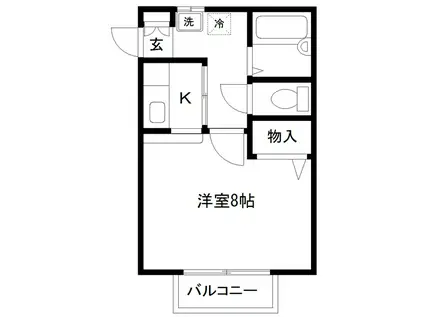 PALETTE TOWN(1K/2階)の間取り写真