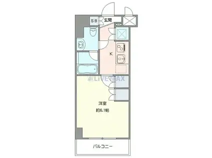 ヴォーガコルテ馬込アジールコート(1K/1階)の間取り写真