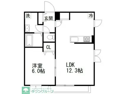 セリシール(1LDK/1階)の間取り写真