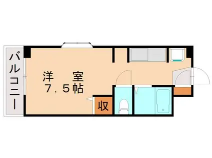 ウィンディ大浦(1K/1階)の間取り写真