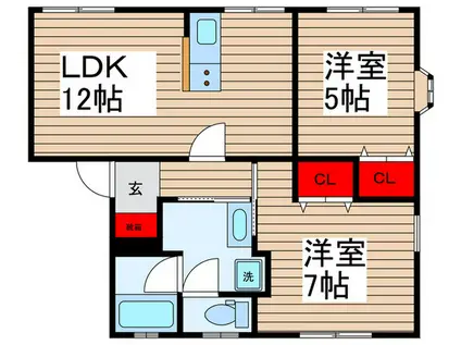 メゾントパ-ズ(2LDK/1階)の間取り写真