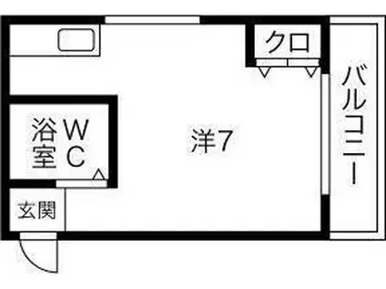 プレアール中桜塚(ワンルーム/2階)の間取り写真