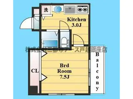 中村ビル(1K/2階)の間取り写真