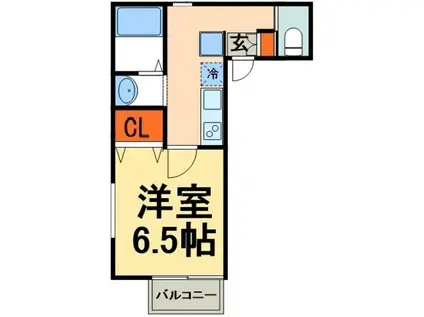 キャメルおおたかの森(1K/1階)の間取り写真