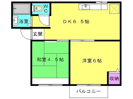 エクセルIII(2DK/2階)の間取り写真