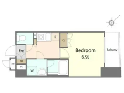 クオリア銀座三丁目(1K/6階)の間取り写真