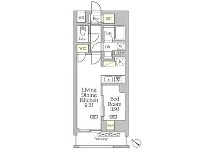 アジールコート松濤(1LDK/3階)の間取り写真