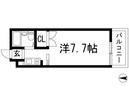 サンガーデンルームⅠ(1K/2階)の間取り写真