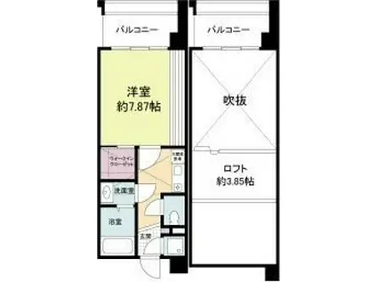 フォレステージュ江坂公園(1K/15階)の間取り写真