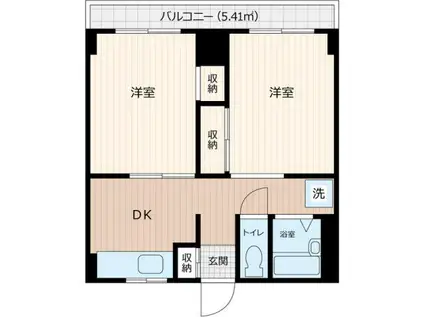 サンライフ上飯田(2DK/3階)の間取り写真