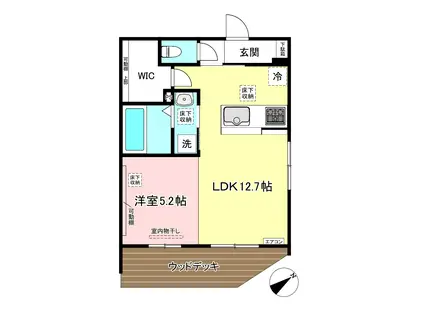 FUNS遊園II/ファンズ遊園II(1LDK/1階)の間取り写真