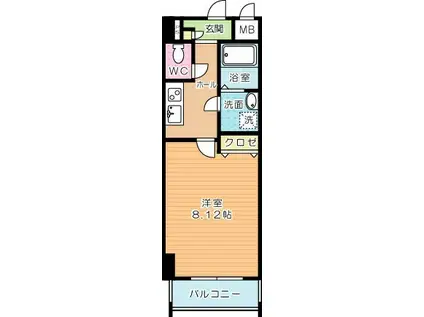 BERGAMOTTO門司駅前(1K/5階)の間取り写真